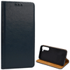 Gigapack Samsung Galaxy S23+ Valódi bőr flip tok, sötétkék (GP-134976)