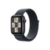 Apple Watch SE (2024) GPS + Cellular – 40 mm-es éjfekete alumíniumtok, tintaszínű sportpánt (MXGA3QH/A)
