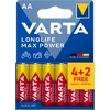 Varta Longlife Max Power AA/LR6 baterije, 6 kom (4706101736)