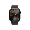 Apple Watch Series 10 GPS + Cellular, 42 mm-es palaszürke titántok, fekete sportszíj, S/M (MWXG3QH/A)