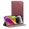 Gigapack Xiaomi 14 5G Bőr hatású flip tok, burgundy (GP-157836)