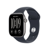 Apple Watch Series 12 GPS+Cellular, 42 mm asztroszürke alumíniumtok, tengerészkék sportszíj, S/M (MJFX4MP/A)