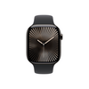 Apple Watch Series 10 GPS + Cellular, 46 mm-es palaszürke titántok, fekete sportszíj, S/M (MWYD3QH/A)