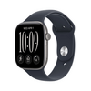 Apple Watch Series 12 GPS+Cellular, 46 mm asztroszürke alumíniumtok, tengerészkék sportszíj, S/M (MJG64MP/A)