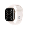 Apple Watch Series 11 GPS + Cellular, 42 mm-es aranyszínű titántok, lágy rózsaszín sportszíj, M/L (MF8X4MP/A)