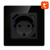Avatto N-WOT10-USB-B USB és USB-C TUYA intelligens WiFi fali aljzat, fekete