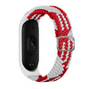 Gigapack Xiaomi MI Band 3/Mi Band 4 Pótszíj, fehér/piros, textil (GP-141124)