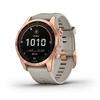 Garmin Fenix 7S Solar Okosóra, Rosegold, Homok színű szilikon szíj (010-02539-11)