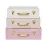 Pasztell rózsaszín színű tároló bőrönd szett, 3 db-os (A3219) Pasztell rózsaszín színű tároló bőrönd szett, 3 db-os (A3219)