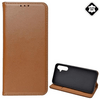 Gigapack Samsung A34 5G Bőr flip tok, barna (GP-139658)