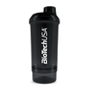 BioTechUSA Wave+ Compact 500 ml + 150 ml keverőpalack, fekete-füst