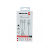 Swissten USB-A/ lightning MFI- microUSB-USB-C Kábel 1,2m, ezüst (72501102)