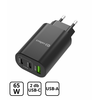 Cellect MTCB-PD65WNE-BK Hálózati gyorstöltő adapter, 65W, Fekete