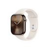 Apple Watch Series 10 GPS + Cellular, 46 mm-es arany titántok, csillagfény sportszíj, M/L (MWYY3QH/A)