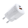 PD33W Type-C + USB EU Wallcharger. White