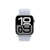 Apple Watch Series 10 GPS + Cellular – 42 mm-es ezüst alumíniumtok, fakókék sportpánt (MWX53QH/A)