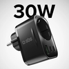 SBS Elosztó töltő Schuko 30W fekete