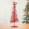 Karácsonyi fém karácsonyfa 28 cm piros
