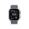 Apple Watch Ultra 3 GPS + Cellular – 49 mm-es natúr titántok, acélkék óceán szíj (MEWH4QH/A)