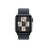 Apple Watch SE (2024) GPS + Cellular – 40 mm-es éjfekete alumíniumtok, tintaszínű sportpánt (MXGA3QH/A)