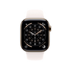 Apple Watch Series 11 GPS + Cellular, 42 mm-es aranyszínű titántok, lágy rózsaszín sportszíj, M/L (MF8X4MP/A)