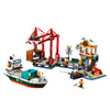 LEGO 60422 Tengerparti kikötő hajóval