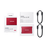 Samsung T7 USB 3.2 1TB Hordozható SSD, Piros (MU-PC1T0R) Samsung T7 USB 3.2 1TB Hordozható SSD, Piros (MU-PC1T0R)