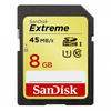 SANDISK SDHC EXTREME KÁRTYA 8GB, 45MB/S, CL 10