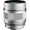 Olympus M.Zuiko Digital ED 75mm 1:1:8 Objektív, Ezüst Olympus M.Zuiko Digital ED 75mm 1:1:8 Objektív, Ezüst