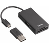Hama USB 2.0 OTG HUB és kártyaolvasó fekete (54141)