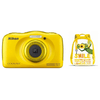 Nikon CoolPix S33 13,2 MPx Fényképezőgép, Sárga + Hátizsák