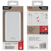 Rivacase RHAVA2008 PowerBank 8000 mAh, Fehér Rivacase RHAVA2008 PowerBank 8000 mAh, Fehér