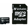 VERBATIM MVMS64GHA Memóriakártya adapterrel, Micro SD, 64GB, Class 10, (44084)