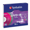 VERBATIM DVDV+16V5S DVD+R lemez, színes felület