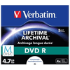 VERBATIM DVDV4AR1N DVD R lemez, archiváló, nyomtatható VERBATIM DVDV4AR1N DVD R lemez, archiváló, nyomtatható