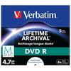 VERBATIM DVDV4AR1N DVD R lemez, archiváló, nyomtatható