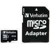 VERBATIM Micro SDHC, 8GB, Class 10, adaterrel (44081)