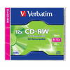 Verbatim CD-RW lemez, újraírható, SERL, 700MB, 8-12x, normál tok (CDVU7010)