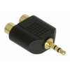 Sztereó Audio Adapter 3.5 mm-es Dugasz - 2x RCA Aljzat Fekete (VAL AC-010GOLD) Sztereó Audio Adapter 3.5 mm-es Dugasz - 2x RCA Aljzat Fekete (VAL AC-010GOLD)
