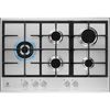 Electrolux KGS7566SX Beépíthető gáz főzőlap, 75 cm, WOK égőfej Electrolux KGS7566SX Beépíthető gáz főzőlap, 75 cm, WOK égőfej