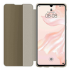 Huawei P30 Bőr Flip tok, Khaki