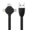 AWEI CL82 3az1-ben 1m adatkábel, Fekete AWEI CL82 3az1-ben 1m adatkábel, Fekete