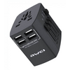 AWEI C36 Univerzális utazóadapter, Fekete