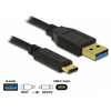 Delock 83870 SuperSpeed USB 10 GB/s (USB 3.1 Gen 2), A-típusú csatlakozódugó > USB-C csatlakozódugó, 1 m Delock 83870 SuperSpeed USB 10 GB/s (USB 3.1 Gen 2), A-típusú csatlakozódugó > USB-C csatlakozódugó, 1 m