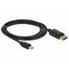 Delock 82438 Mini displayport - Displayport kábel, 2m Delock 82438 Mini displayport - Displayport kábel, 2m