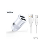 Joyroom C-A06 WH 2USB Lightning kábellel fehér 1m Autós töltő Joyroom C-A06 WH 2USB Lightning kábellel fehér 1m Autós töltő