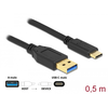Delock 83869 SuperSpeed USB 3.2 - USB-C Kábel, Fekete