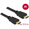 Delock 84751 High Speed HDMI-kábel HDMI > HDMI 4K, 0,5 m, fekete