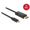 Delock 85256 Kábel USB Type-C™ - DisplayPort, 4K 60 Hz, 2 m, fekete