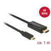 Delock 85290 Kábel USB Type-C™- HDMI, 4K, 60 Hz, 1 m, fekete Delock 85290 Kábel USB Type-C™- HDMI, 4K, 60 Hz, 1 m, fekete